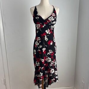 Charlotte Russe‎ Y2K Babydoll Fairy Grunge Asym Midi Dress Floral Coquette Sz M